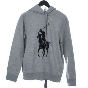 NWT Polo Ralph Lauren BIG PONY Gray Sweatshirt Hoodie, Small